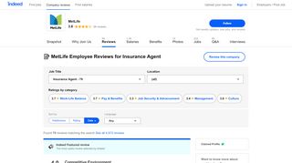 
                            9. Working as an Insurance Agent at MetLife: 67 Reviews | Indeed.com