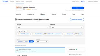 
                            8. Working at Absolute Domestics: 81 Reviews | Indeed.com