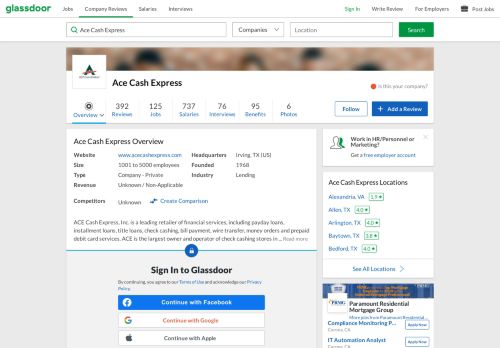 
                            7. Working at Ace Cash Express | Glassdoor.ie