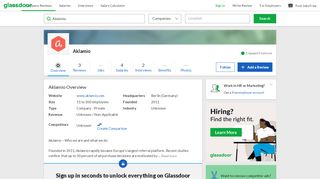 
                            10. Working at Aklamio | Glassdoor