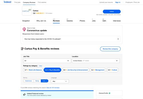 
                            11. Working at Cartus: 61 Reviews about Pay & Benefits | Indeed.com