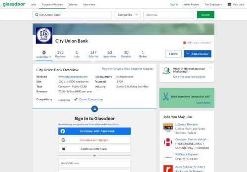 
                            5. Working at City Union Bank | Glassdoor.co.in