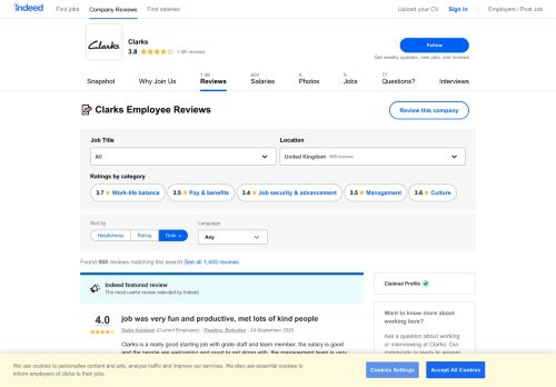 
                            7. Working at Clarks: 728 Reviews | Indeed.co.uk