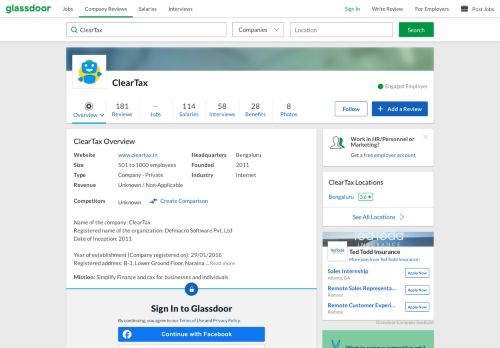 
                            12. Working at ClearTax | Glassdoor.co.in