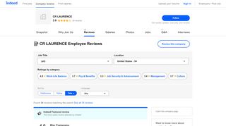 
                            10. Working at CR LAURENCE: Employee Reviews | Indeed.com