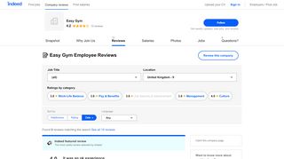 
                            6. Working at Easy Gym: Employee Reviews | Indeed.co.uk