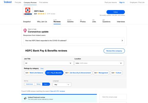 
                            13. Working at HDFC Bank: 1,075 Reviews about Pay & Benefits | Indeed ...