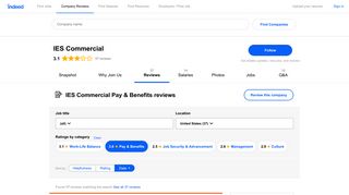 
                            10. Working at IES Commercial: Employee Reviews about Pay ... - Indeed