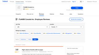 
                            10. Working at iTalkBB Canada Inc.: Employee Reviews | Indeed.com