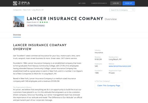 
                            8. Working At Lancer Insurance - Zippia