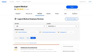 
                            4. Working at Legend Medical: Employee Reviews | Indeed.co.za