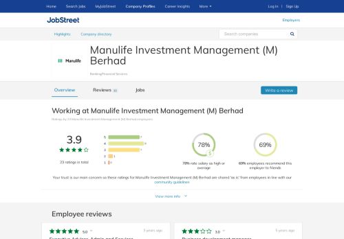 
                            6. Working at Manulife Asset Management Services Berhad company ...