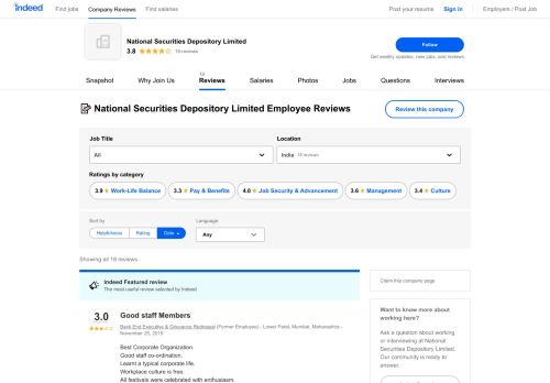 
                            11. Working at National Securities Depository Limited: Employee Reviews ...