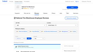 
                            8. Working at National Tire Warehouse: Employee Reviews | Indeed.com