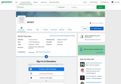 
                            7. Working at NCALT | Glassdoor.co.uk