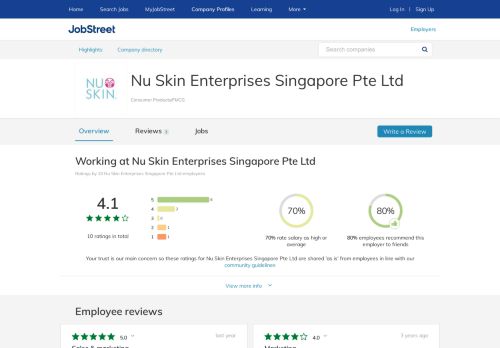 
                            13. Working at Nu Skin Enterprises Singapore Pte Ltd company profile ...