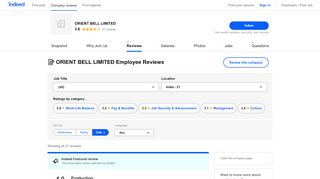 
                            7. Working at ORIENT BELL LIMITED: Employee Reviews | Indeed.co.in