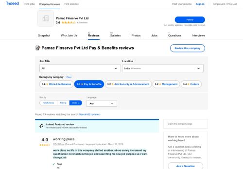 
                            8. Working at Pamac Finserve Pvt Ltd: Employee Reviews about Pay ...