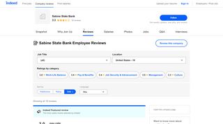 
                            9. Working at Sabine State Bank: Employee Reviews | Indeed.com