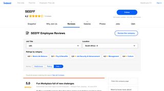 
                            8. Working at SEEFF: Employee Reviews | Indeed.co.za