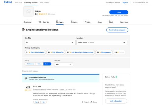 
                            13. Working at Shipito: Employee Reviews | Indeed.com
