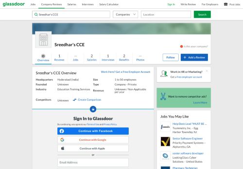 
                            9. Working at Sreedhar's CCE | Glassdoor