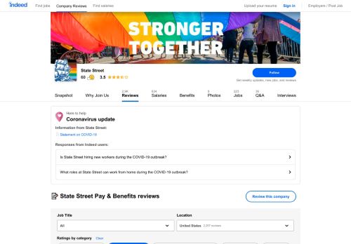 
                            13. Working at State Street: 477 Reviews about Pay & Benefits | Indeed.com