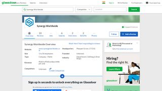 
                            5. Working at Synergy Worldwide | Glassdoor.co.in