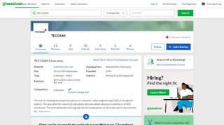 
                            12. Working at TECOSIM | Glassdoor