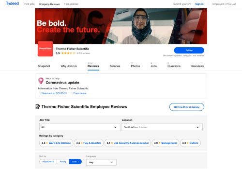 
                            13. Working at Thermo Fisher Scientific: Employee Reviews | Indeed.co.za