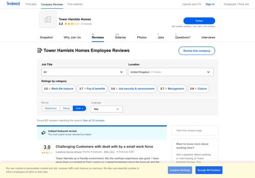 
                            11. Working at Tower Hamlets Homes: Employee Reviews | Indeed.co.uk