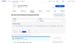
                            11. Working at Vast-Auto Distribution: Employee Reviews | Indeed.com