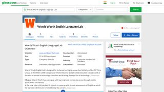 
                            3. Working at Words Worth English Language Lab | Glassdoor.co.in