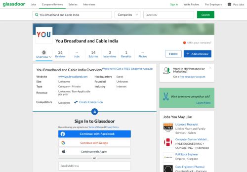 
                            6. Working at You Broadband and Cable India | Glassdoor.co.in