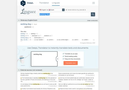 
                            12. working dog - Dutch translation – Linguee