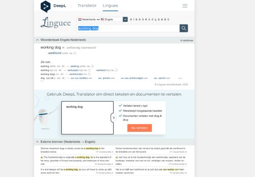 
                            6. working dog - Nederlandse vertaling – Linguee woordenboek