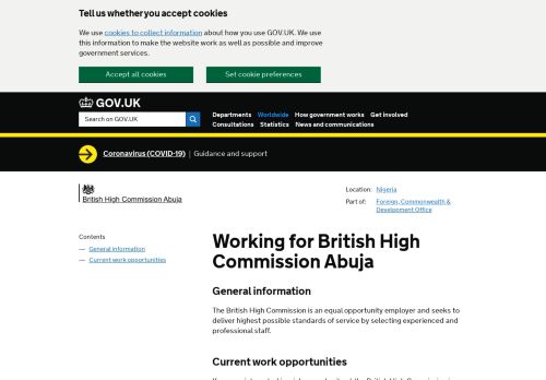 
                            10. Working for British High Commission Abuja - GOV.UK