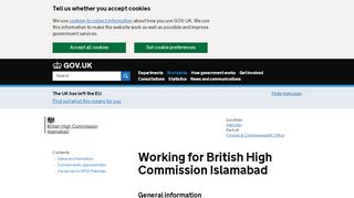 
                            7. Working for British High Commission Islamabad - GOV.UK