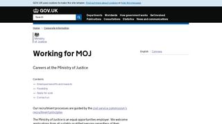 
                            3. Working for MOJ - Ministry of Justice - GOV.UK