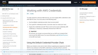 
                            1. Working with AWS Credentials - AWS SDK for Java