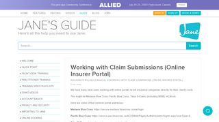 
                            8. Working with Claim Submissions (Online Insurer Portal) | Jane ...