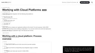 
                            12. Working with Cloud Platforms - Help | IntelliJ IDEA - JetBrains