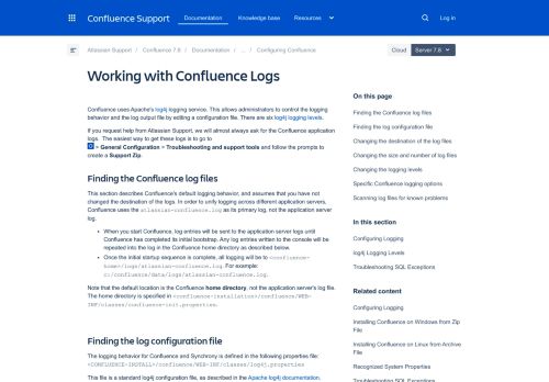 
                            3. Working with Confluence Logs - Atlassian Documentation