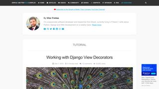 
                            10. Working with Django View Decorators - Simple is Better Than Complex