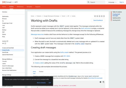 
                            9. Working with Drafts | Gmail API | Google Developers