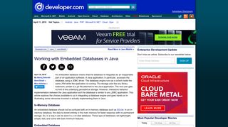 
                            8. Working with Embedded Databases in Java - Developer.com
