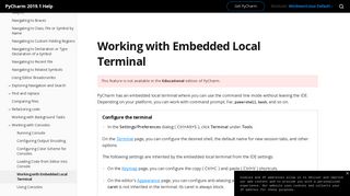 
                            11. Working with Embedded Local Terminal - Help | PyCharm - JetBrains