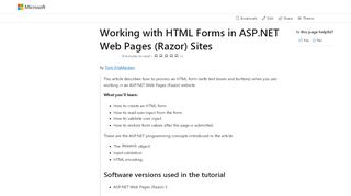 
                            5. Working with HTML Forms in ASP.NET Web Pages (Razor) Sites ...