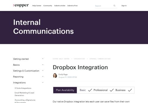 
                            10. Working with our Dropbox Integration – Copper Knowledge Base