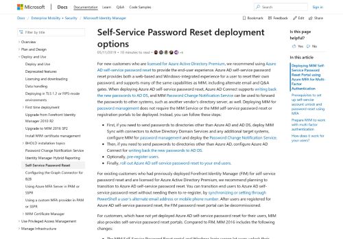 
                            8. Working with Self-Service Password Reset | Microsoft Docs